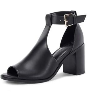 New in Box Coutgo Elegant Black Women's Heeled Sandals Black Size 9